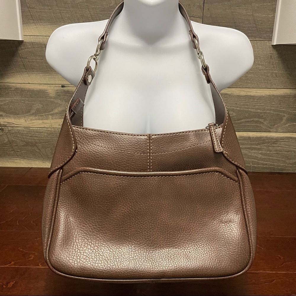 Enzo Angiolini Brown Purse Shoulder Bag With 2 External Zipper Compartments